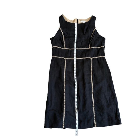Kenar Women's 100% Linen Sheath Black &Tan Midi Dress Size:‎ 14 - Picture 11 of 14